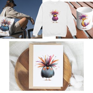 Clipart drôle d'oiseau : illustrations PNG stupides (téléchargement numérique) image 4