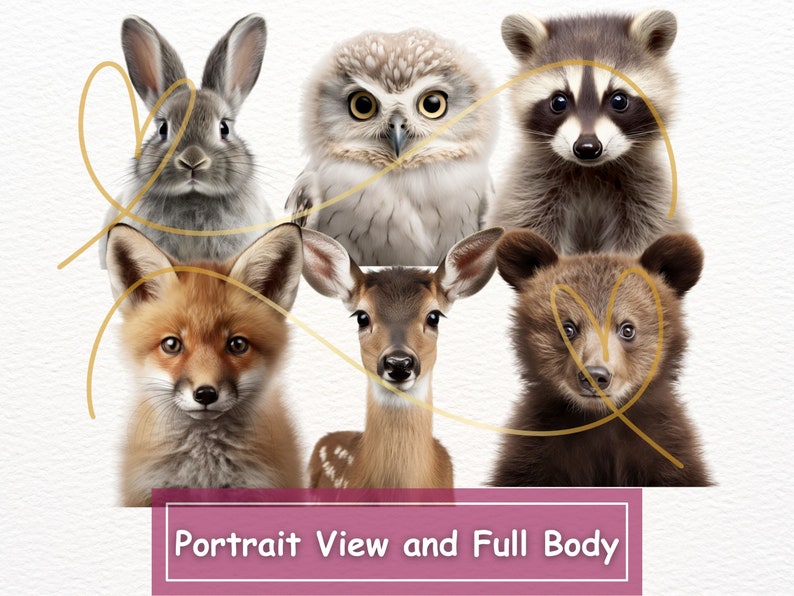 Printable Woodland Animal Nursery Prints Set of 12 Pngs Baby - Etsy