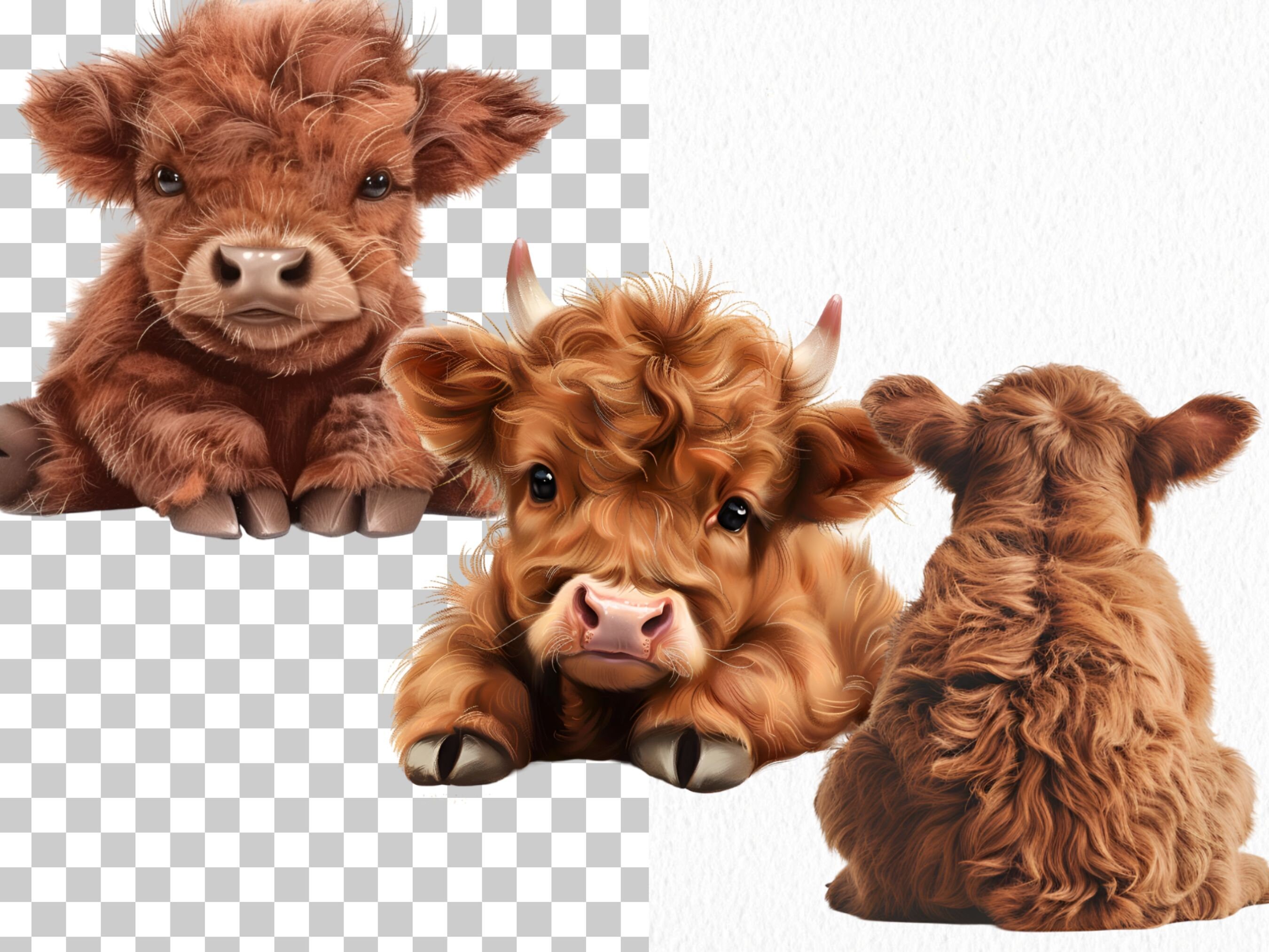 Baby Highland Cow Clipart: Nursery Art PNG Bundle (digital Download) - Etsy