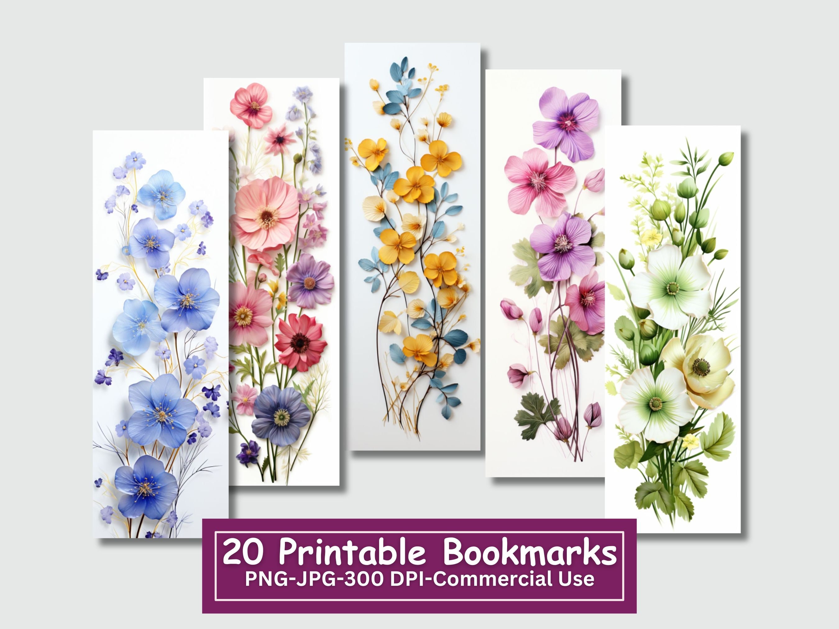 Beautiful DRIED FLOWER PAPER Bookmarks-handpressed 100% Recycled Paper With  Pressed Flowers-christmas Gift-stocking Stuffer-teacher Gift 