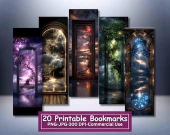 Fantasy Door Bookmarks: Printable PNG/JPG Set (Commercial Use)