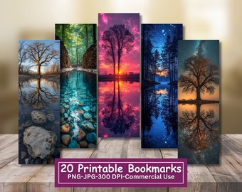 Landscape Printable Bookmarks: Nature Photography, Set of 20 (Digital Download)