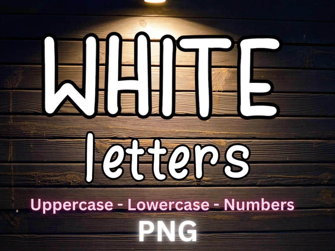 White Doodle Letters Alphabet: Hand Drawn PNG Clipart (digital Download ...