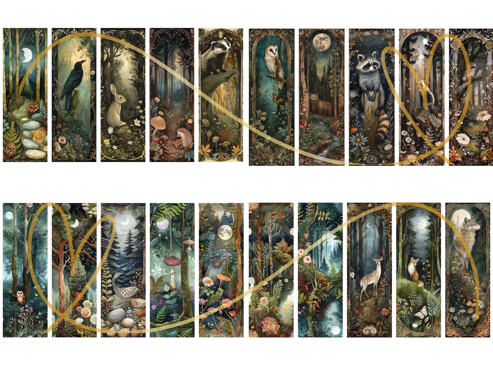 Woodland Animals Printable Bookmarks: Fantasy Forest Designs (PNG/JPG ...