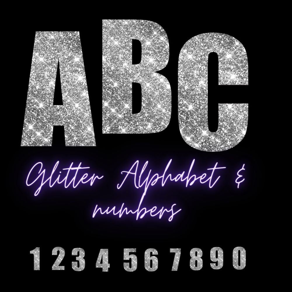 Silver Glitter Letters, Sparkle Clip Art, Letters Alphabet Numbers ...