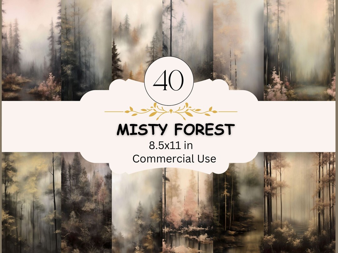 Misty Forest Digital Paper: 40 Fantasy Woodland Jpgs (digital Download ...