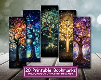 Enchanted Trees Bookmarks: 20 Fantasy Designs (Digital Download)