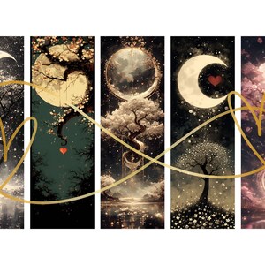 Fantasy Trees With Hearts Printable Bookmarks Bundle, Set of 20 PNG/JPG ...