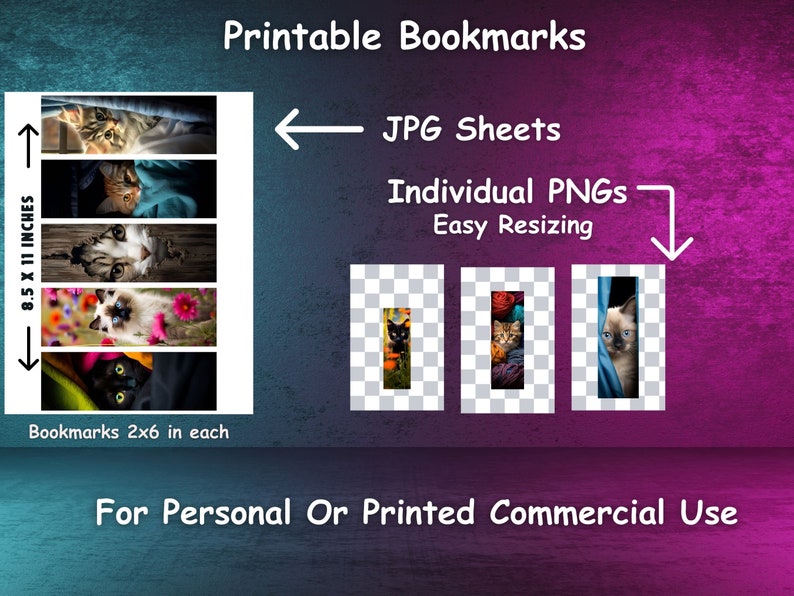 Kitten Bookmarks, Cat Lover Gift (digital Download) Commercial Use - Etsy