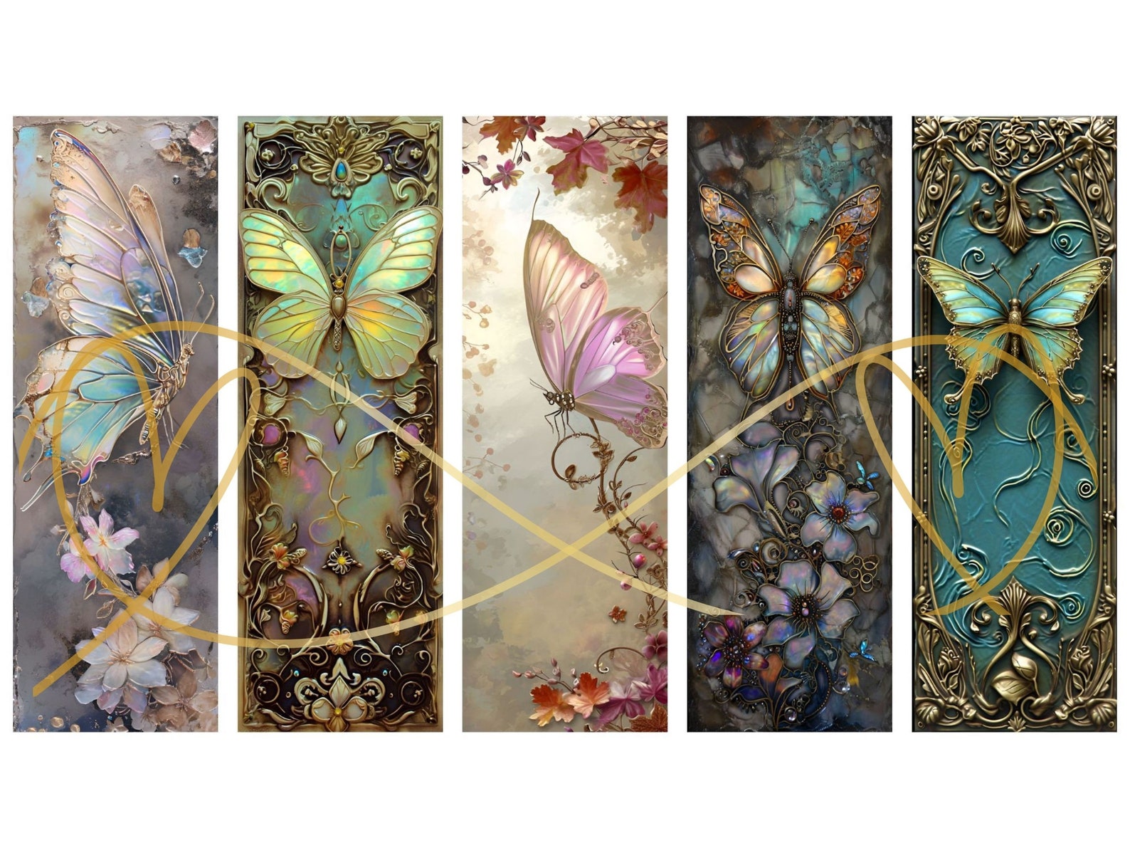 Fantasy Butterfly Bookmarks: Printable PNG/JPG Set (commercial Use) - Etsy