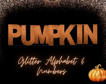 Orange Glitzer Buchstaben, Herbst Sparkle ClipArt, Buchstaben Alphabet Zahlen, Sofort Download, Glitzer Alphabet, Herbst Glitzer Zahlen, PNG