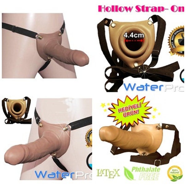 Strapon harness, hollow strappy panty penis 22 cm lengths big long model dildo with lubricant gift