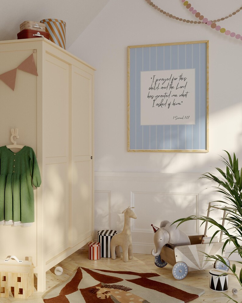 Christian baby room decor printable perfect for newborn nursery and baby shower gifts.