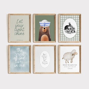 Colorful Christian Nursery Prints: Scripture Wall Art Set (Digital Download)