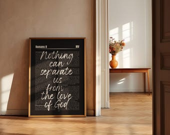 Romans 8 Typography Print: Christian Bible Verse Wall Art (Digital Download)
