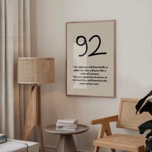 Psalm 92 Beige Christian Print: Minimalist Bible Verse Art (Digital Download)