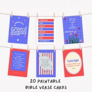 20 cartes de versets bibliques imprimables Écritures imprimables cartes de prière catholique dévotion quotidienne encouragement foi cartes d'étude de la Bible téléchargement numérique