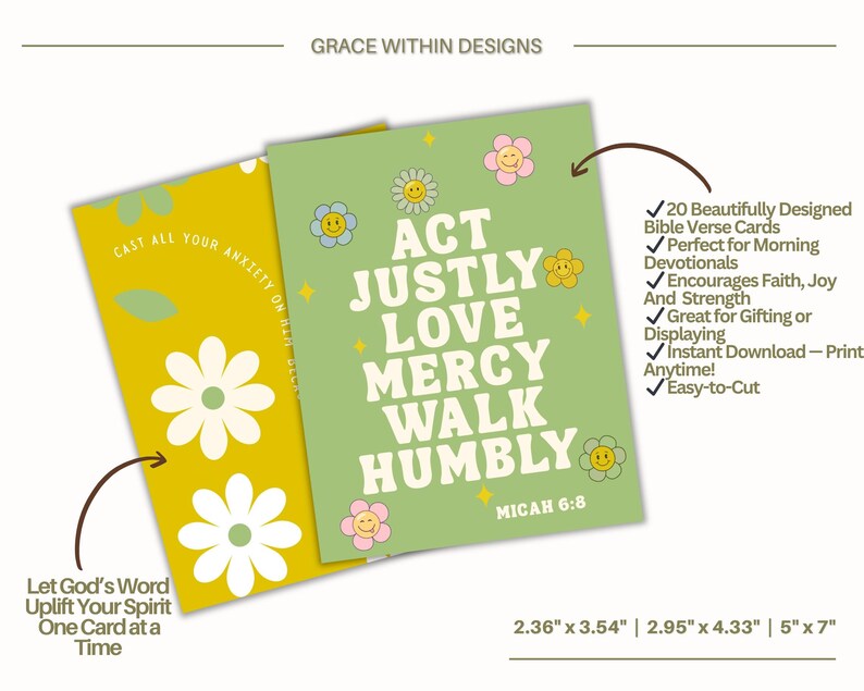 Printable Bible Verse Cards: Catholic Prayer, Daily Devotional (digital ...