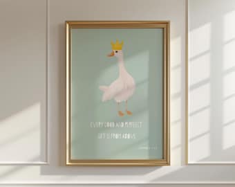 Silly Goose Nursery Print: Christian Bible Verse Wall Art (Digital Download)