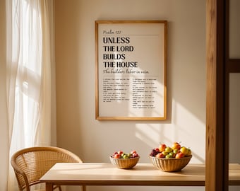 Psalm 127 Bible Verse Print: Minimalist Christian Wall Art (Digital Download)