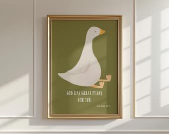 Silly Goose Nursery Print: Christian Bible Verse Wall Art (Digital Download)