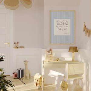 Elegant baby boy nursery wall art with timeless Christian scripture and vintage charm.