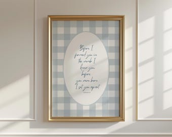 Jeremiah 1:5, Before I Formed You In The Womb, Sage Green Nursery Print, Boy Nursery Art, Kids Bible Verse Print, Vintage Nursery Art
