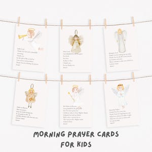 Afdrukbare dagelijkse ochtendgebedskaarten voor kinderen, religieuze gebedskaarten, katholieke gebeden voor kinderen, printables zondagsschool