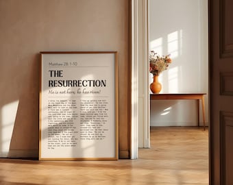The Resurrection, He is Risen Art, Easter Story, Christian Easter Art, Easter Bible Verse Printable, Easter Scripture, Matthew 28:1-10