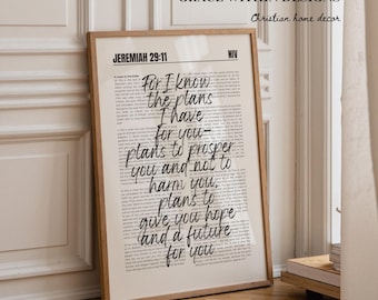 Jeremiah 29:11 Wall Art Printable Christian Bible Verse Print Scripture Wall Decor For I Know The Plans I Have For You Christian Home Decor