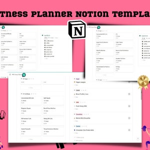 Notion Template Fitness Planner, Notion Fitness Planner Fitness Tracker, Workout Planner, Workout Notion Planner, Weight Loss Notion Planner
