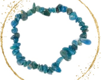 Blue Apatite chip bracelet I STRENGTH AND COMMUNICATION