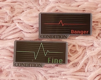 Biohazard Horror Game Classic Health Bar Acrylic Pin