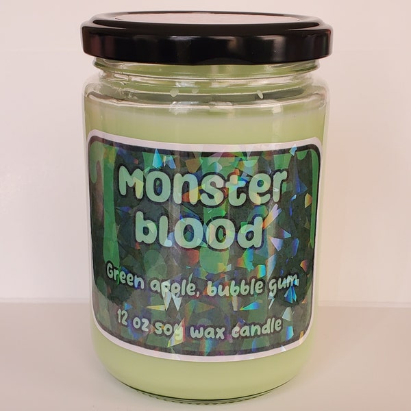 Monster Blood | Goosebumps Inspired Candle | 12 oz Hand Poured Soy Wax Candle | Spooky Themed Candle | Halloween Themed Gifts