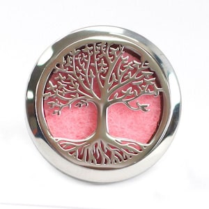 Tree of Life Car Diffuser | Aromatherapy Car Vent Clip | Essential Oil Diffuser | Mindful Driving Gift | Stainless Steel Locket