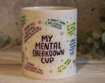 Coffee mug "My mental breakdown" birthday gift, ceramic mug, tea mug, gift for best friend, dishwasher safe, 11oz