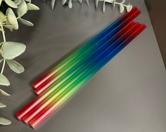 Glasstrohhalm Trinkhalm Regenbogen 20cm spümaschinengeeignet
