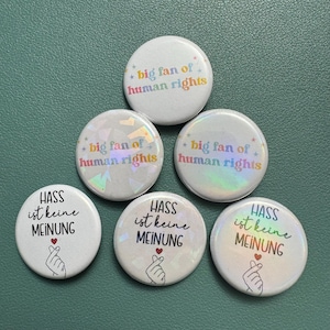 GLITZER Button // fck AFD fck NZS // Holo  // Fuck Nazis, Fck nzs, Holo, Antifa, Faschismus, Menschenrechte Hass ist keine Meinung