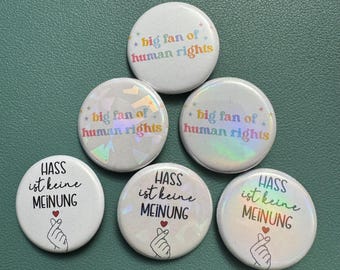 GLITTER Button // fck AFD fck NZS // Holo // Fuck Nazis, Fuck NZS, Holo, Antifa, Fascism, Human Rights Hate is not an opinion
