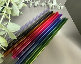 Glass drinking straw, colorful, 20 cm, wide selection of colors, dishwasher safe