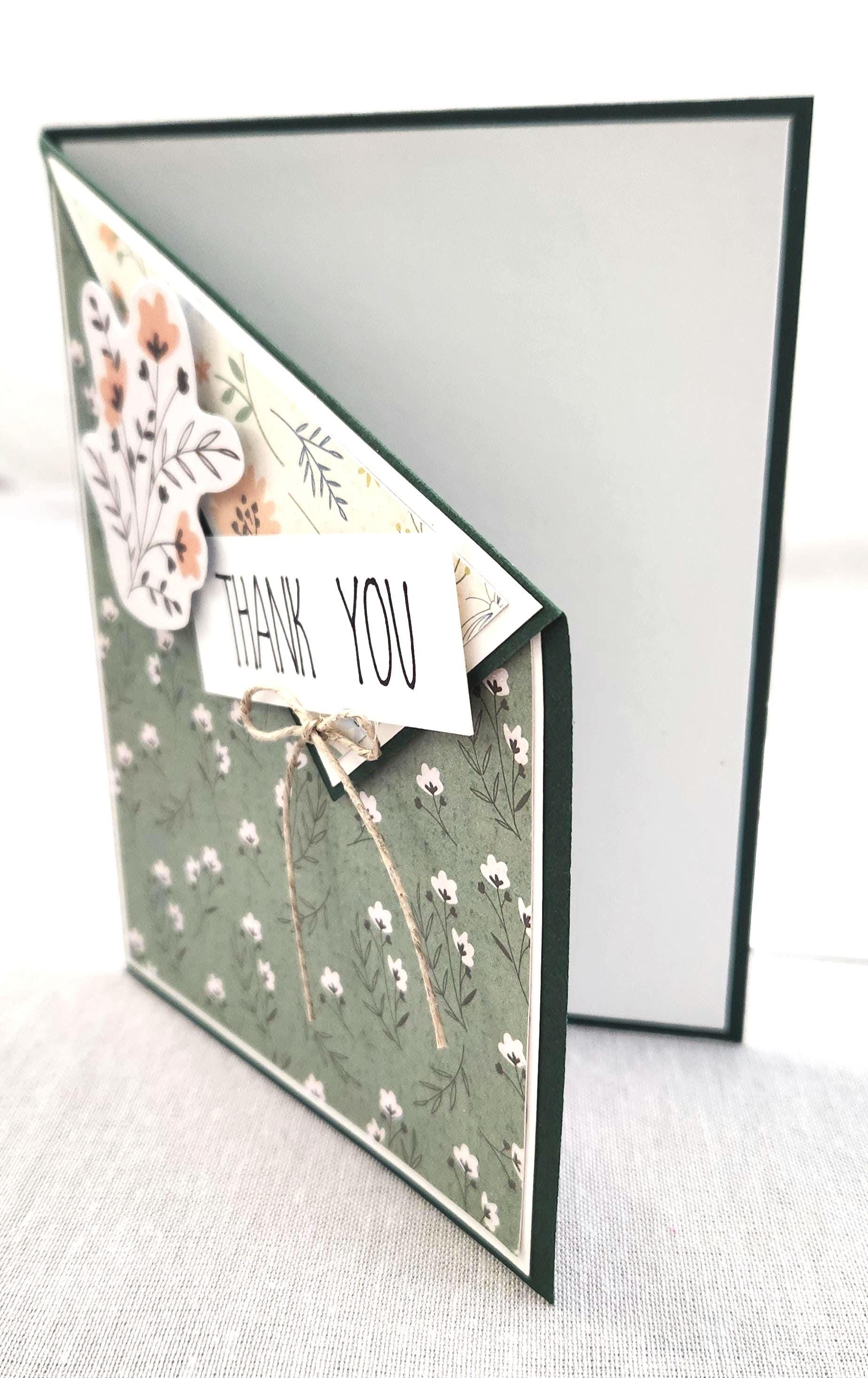 Floral Thank You Cards, Set of 3, Handmade, Blank Inside - Etsy