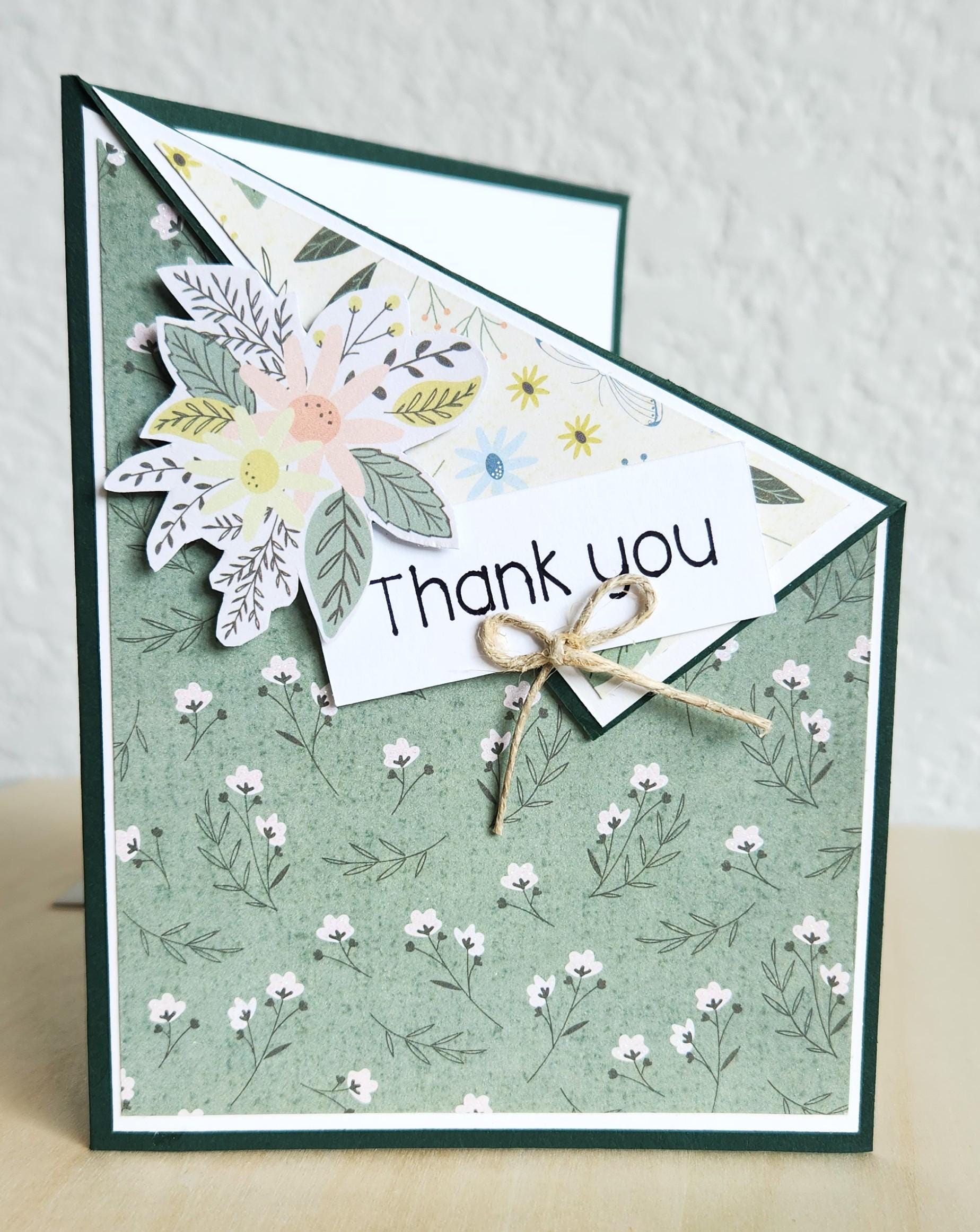 Floral Thank You Cards, Set of 3, Handmade, Blank Inside - Etsy