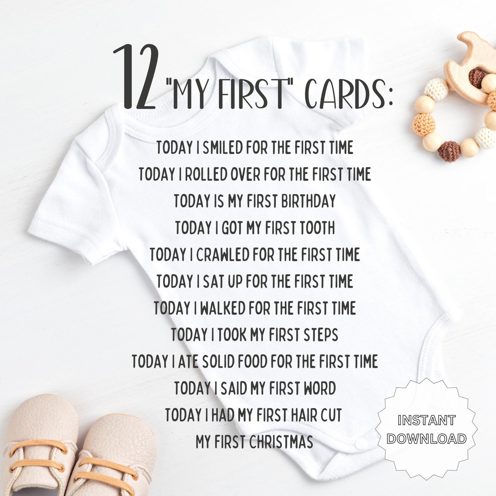 Printable Milestone Cards, Keepsake Milestone Cards, Baby Shower Gift, Baby Blue Milestone Cards ...