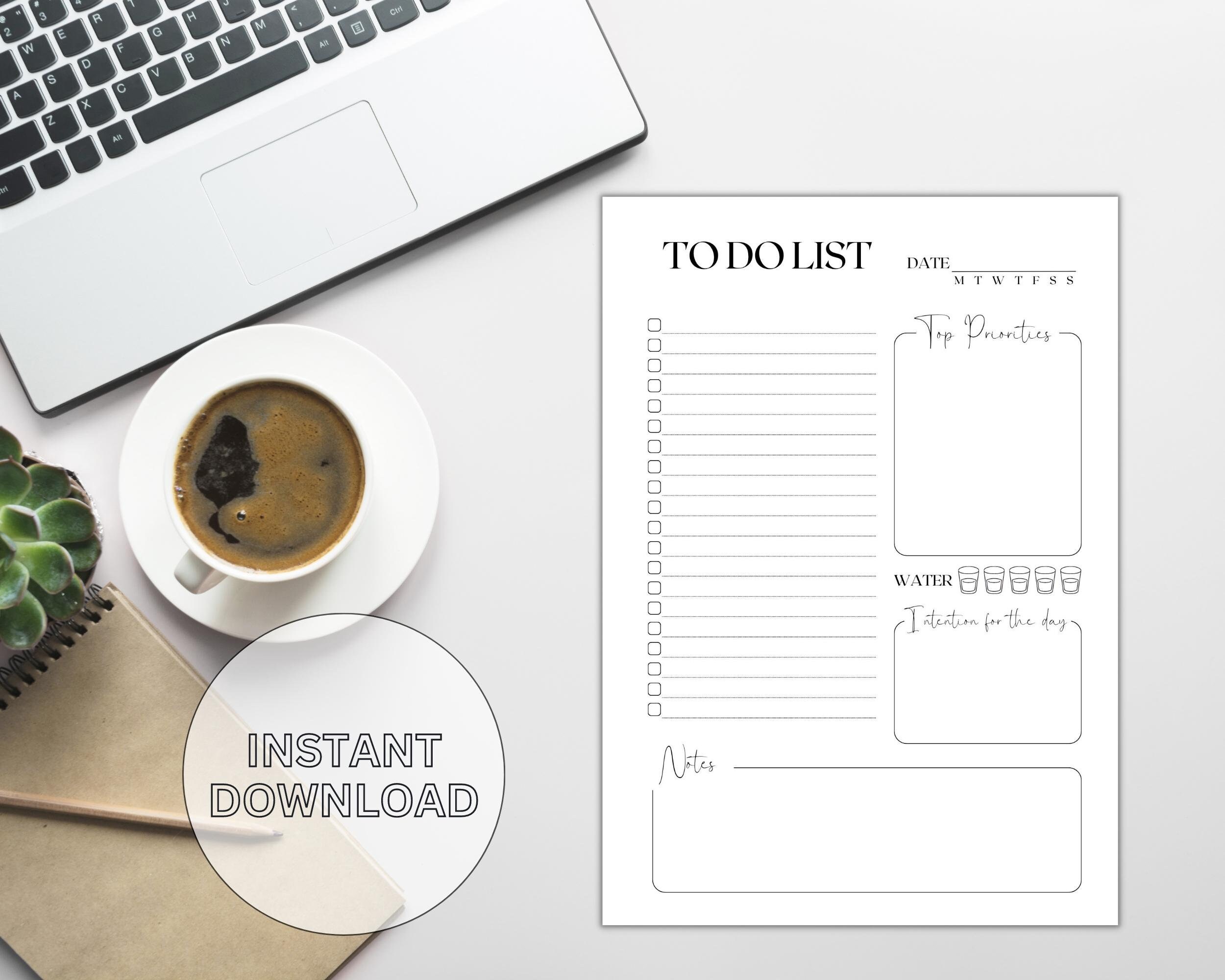 Minimal Daily/weekly to Do List Printable, Planner Insert, Task ...