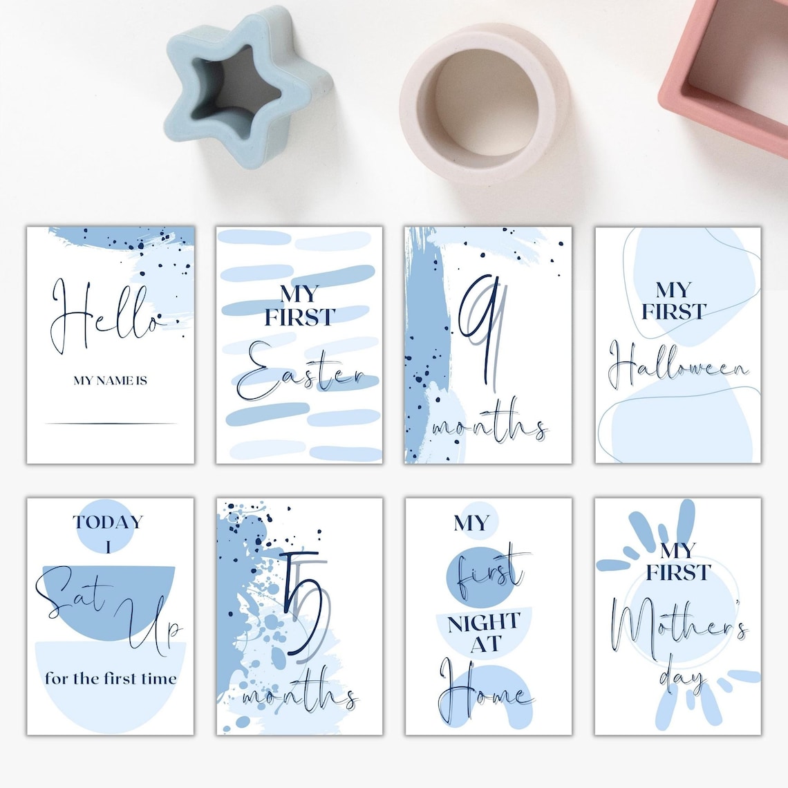 Baby Boy Milestone Cards: Keepsake Photo Props (digital Download) - Etsy