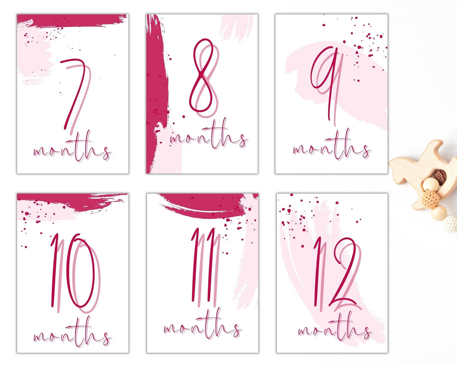 Printable Baby Girl Milestone Cards Keepsake Pretty Pink - Etsy