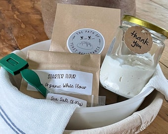 Organic Sourdough Starter Kit, Live or Dehydrated, Baking Bundle, Mothers day gift, Valentines gift