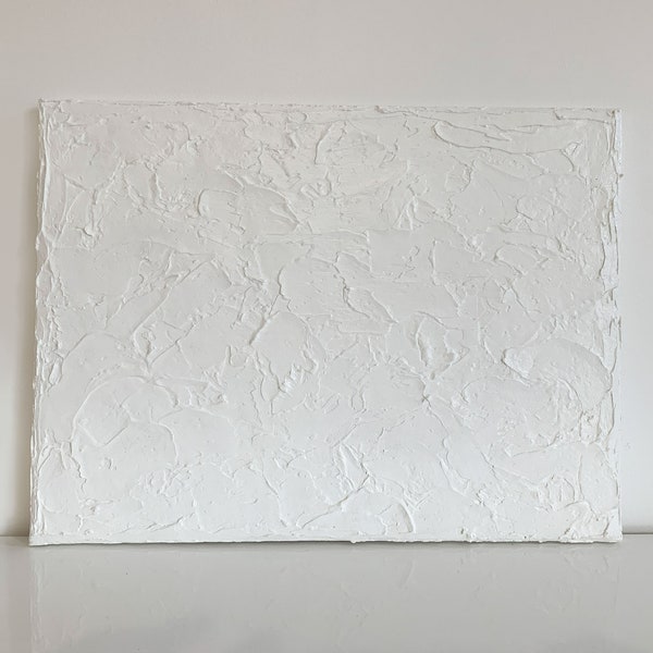 Tableau Peinture Acrylique Blanche Minimaliste Texturé Décoration