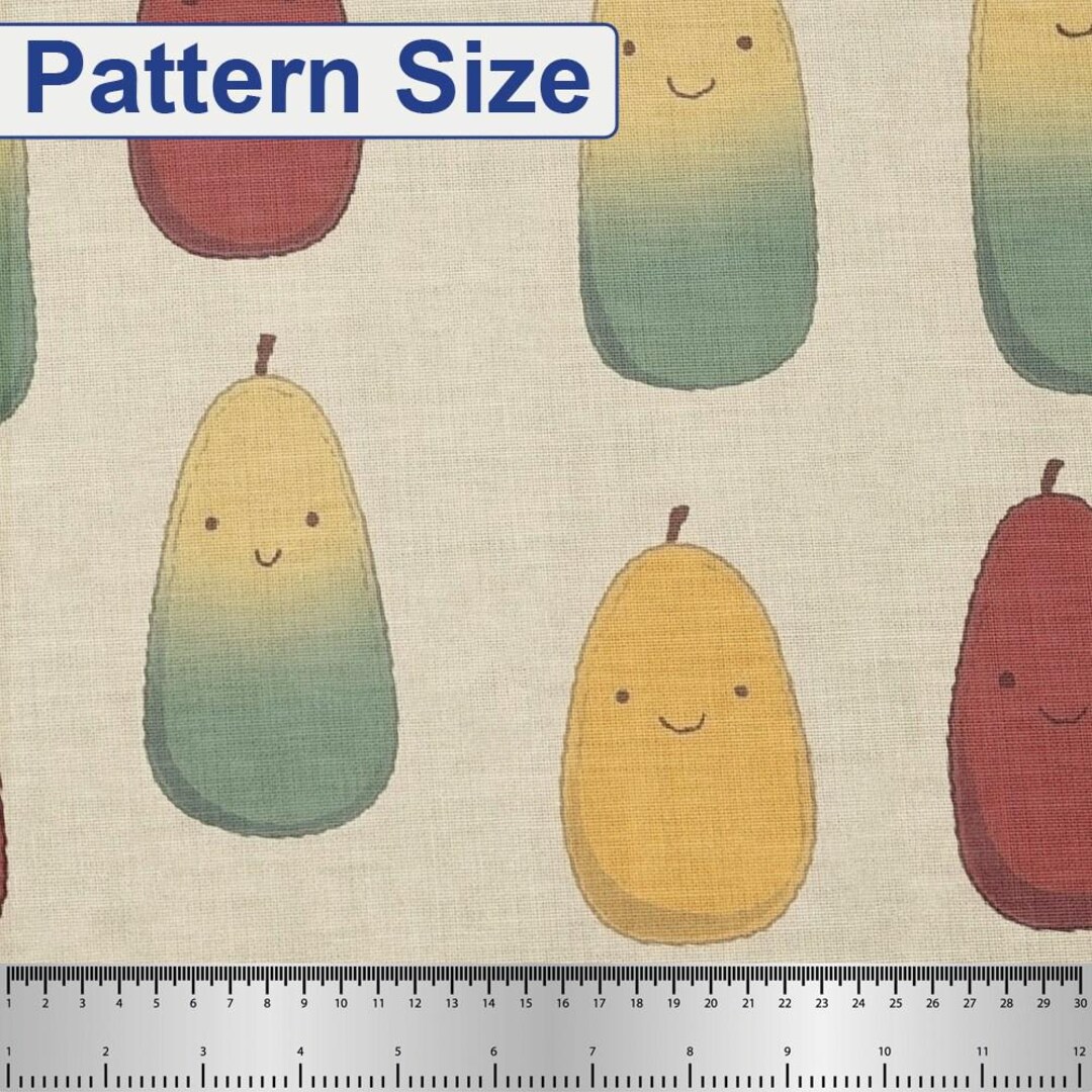Cute Material Patterns Cute Kawaii Style Pattern, Fabric by the Yard, 58 In