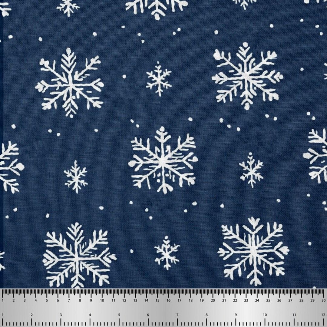 Winter Wonderland Snowflake Pattern, Fabric by the Yard, 58 In